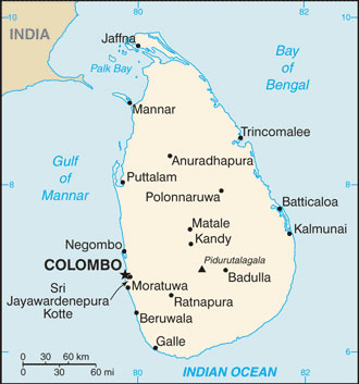 Sri Lanka Geographical Map