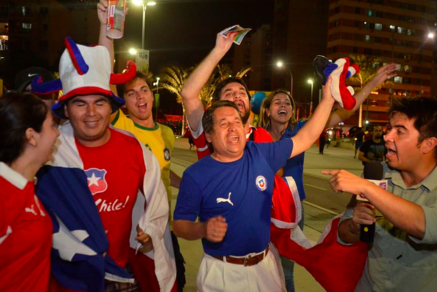 Chile Celebrates Win over Spain