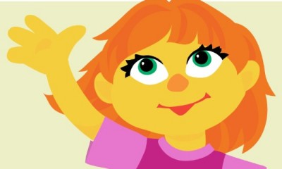 Sesame Street Character Julia Waiving