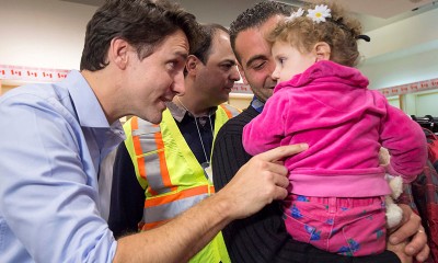 Prime Minister Justin Trudeau Greets Syrian Refugee Child