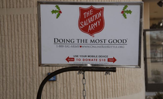 49625737 - lewiston /idaho /usa_ 09 december  2015 _  donation collecting for salvation army for chrstmas charity